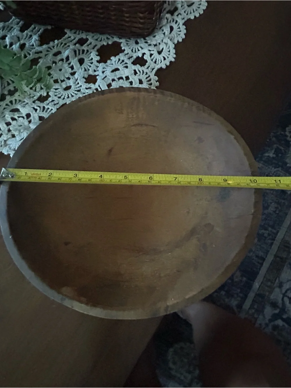 Handcrafted Brown Wooden Serving Bowl - Rustic Home Kitchen Accent